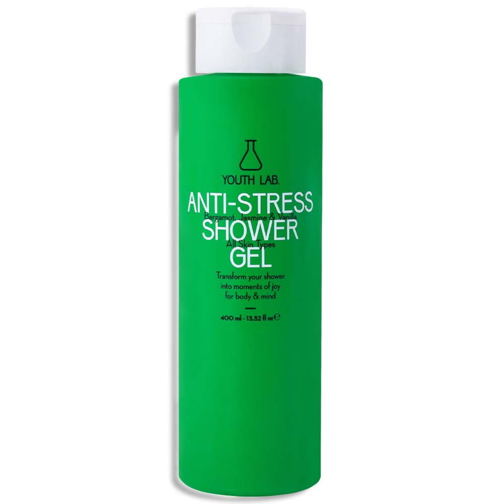 Shower Gel Anti-Stress - Ul efektet e stresit ne lekure dhe rrit prodhimin e kolagjenit - Bergamot, Jasemin, Vanilje 400ml