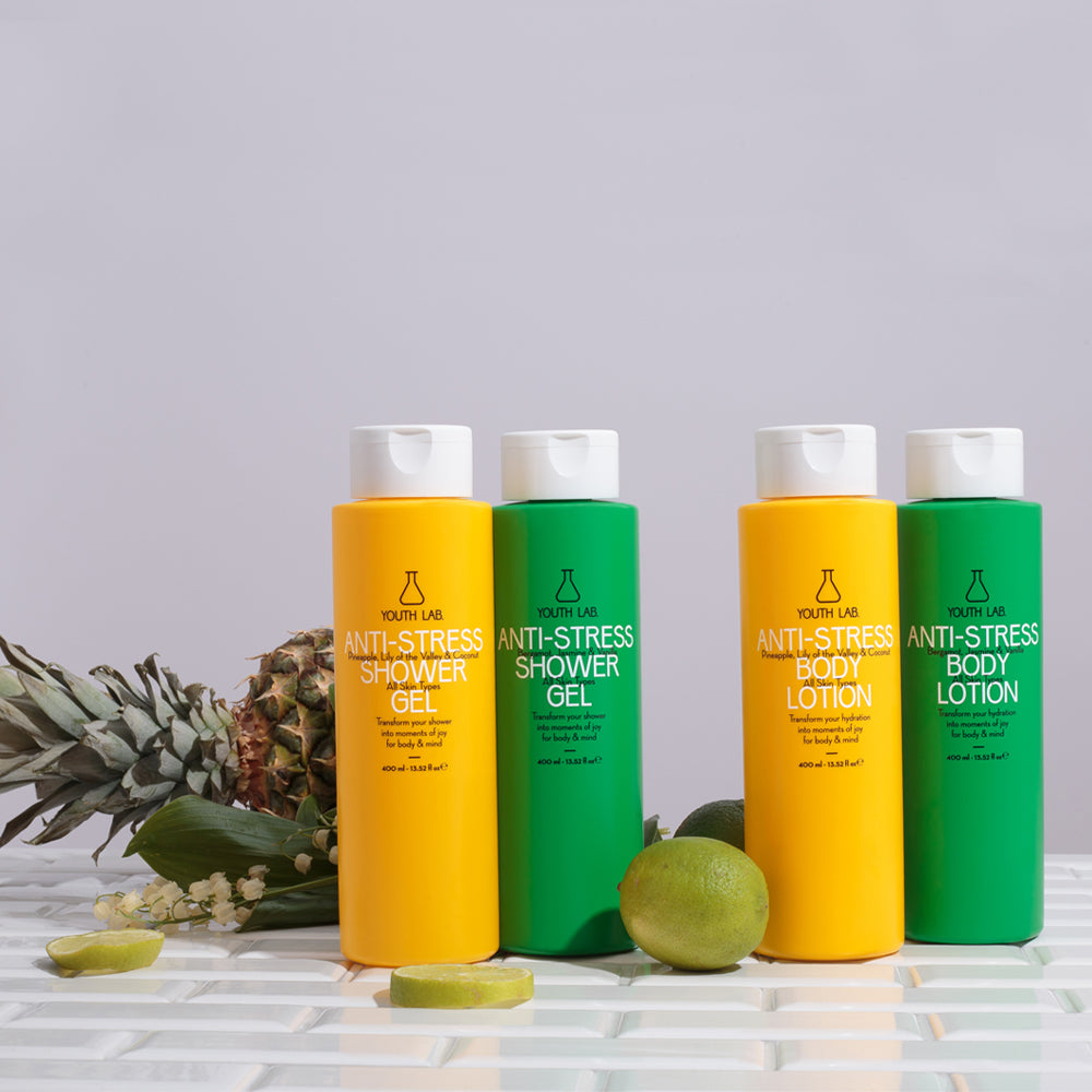 Shower Gel Anti-Stress - Ul efektet e stresit ne lekure dhe rrit prodhimin e kolagjenit - Bergamot, Jasemin, Vanilje 400ml