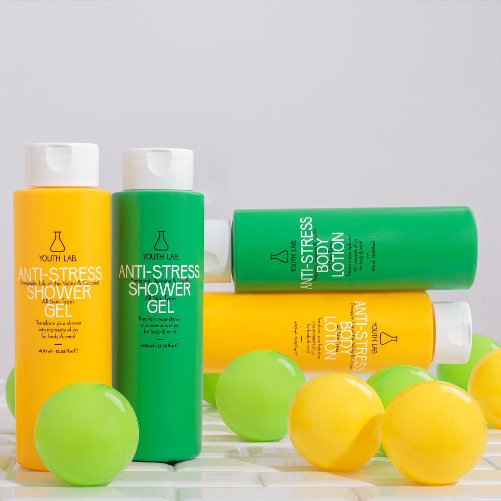 Shower Gel Anti-Stress - Ul efektet e stresit ne lekure dhe rrit prodhimin e kolagjenit - Bergamot, Jasemin, Vanilje  400ml