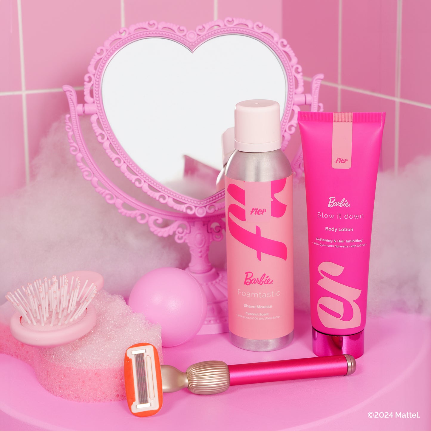 THAT PINK SET - Set depilimi Barbie  x Fler Limited Edition, me produktet kryesore për depilim pa irritime