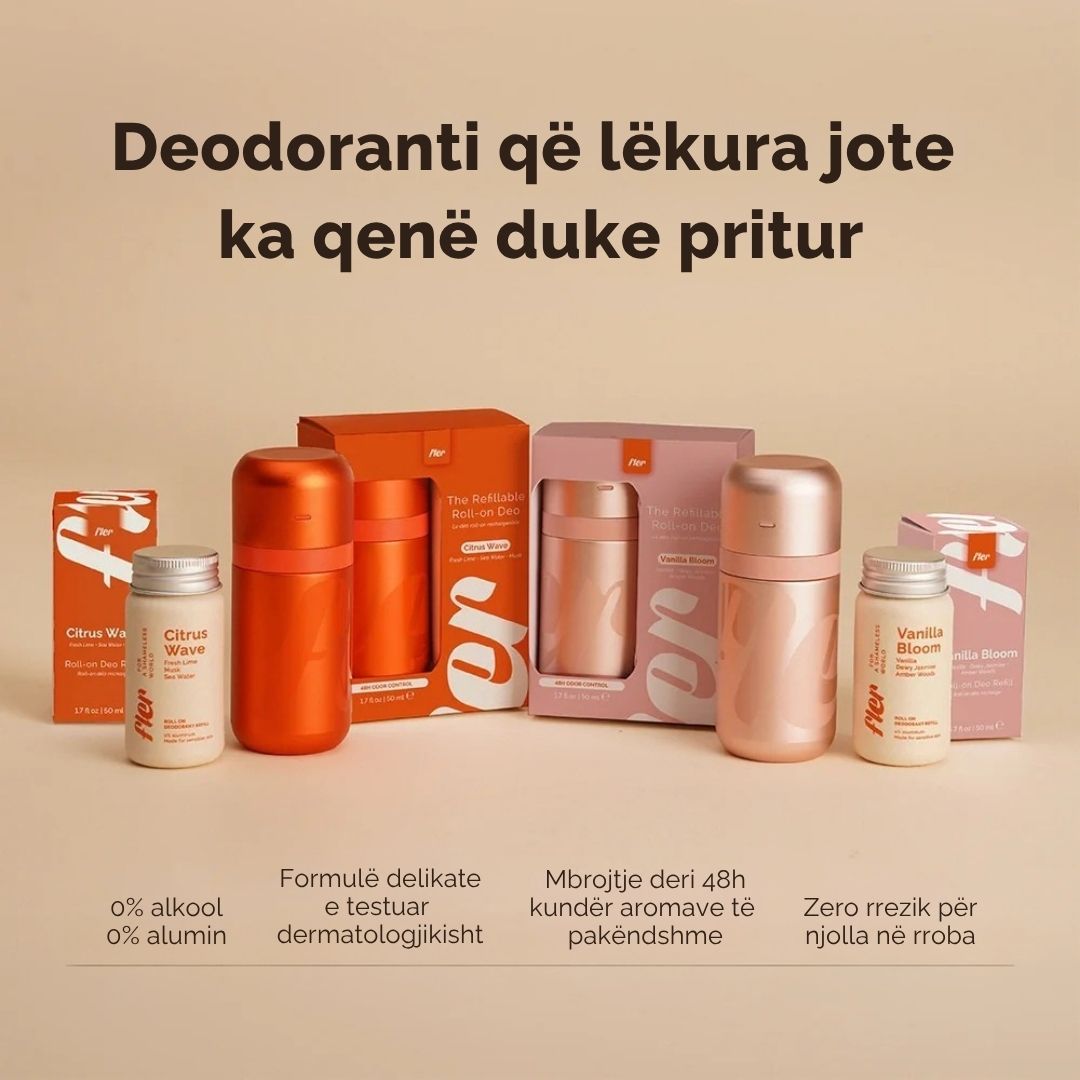 Refillable Roll-on Deodorant Starter Set - Kasë alumini dhe një rimbushje - Citrus Wave